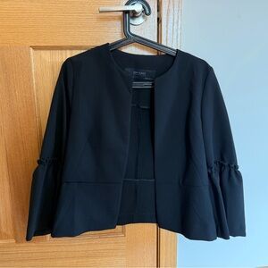 Zara Black Blazer with Ruffled Sleeves